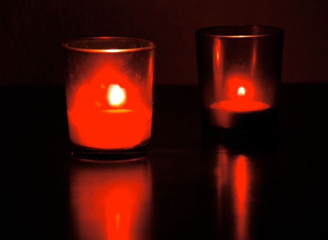 Two votive candles