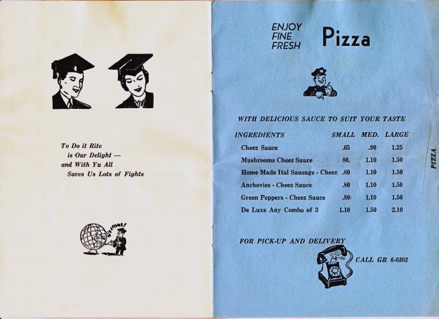 Savoy Pizza Menu