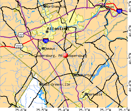 Allentown-Coopersburg Map
